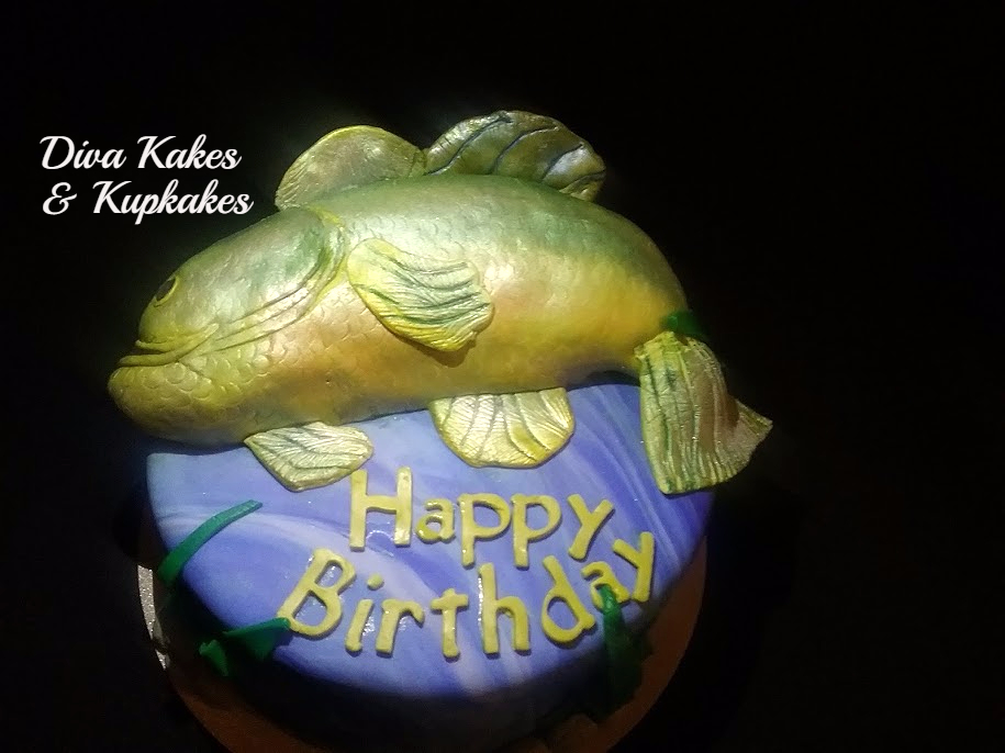 Fish Sculptured fondant cake-birthday