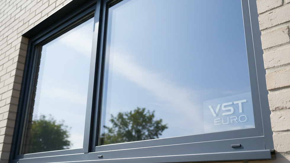 Vue rapprochée d’une fenêtre moderne en aluminium avec double vitrage