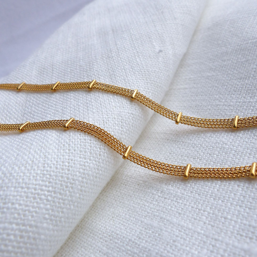 Miniature : Bracelet triple chaîne en plaqué or