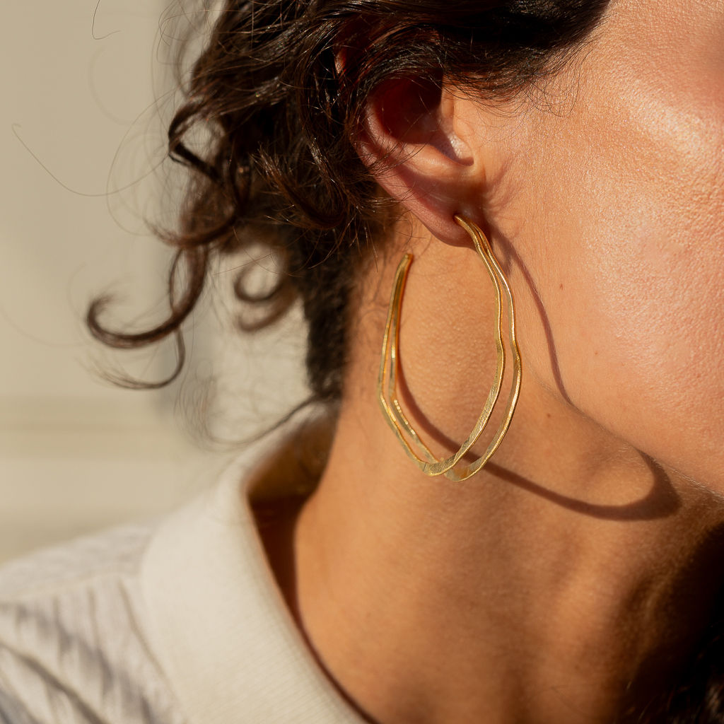 Créoles doubles plaqué or  creole doble gold plated