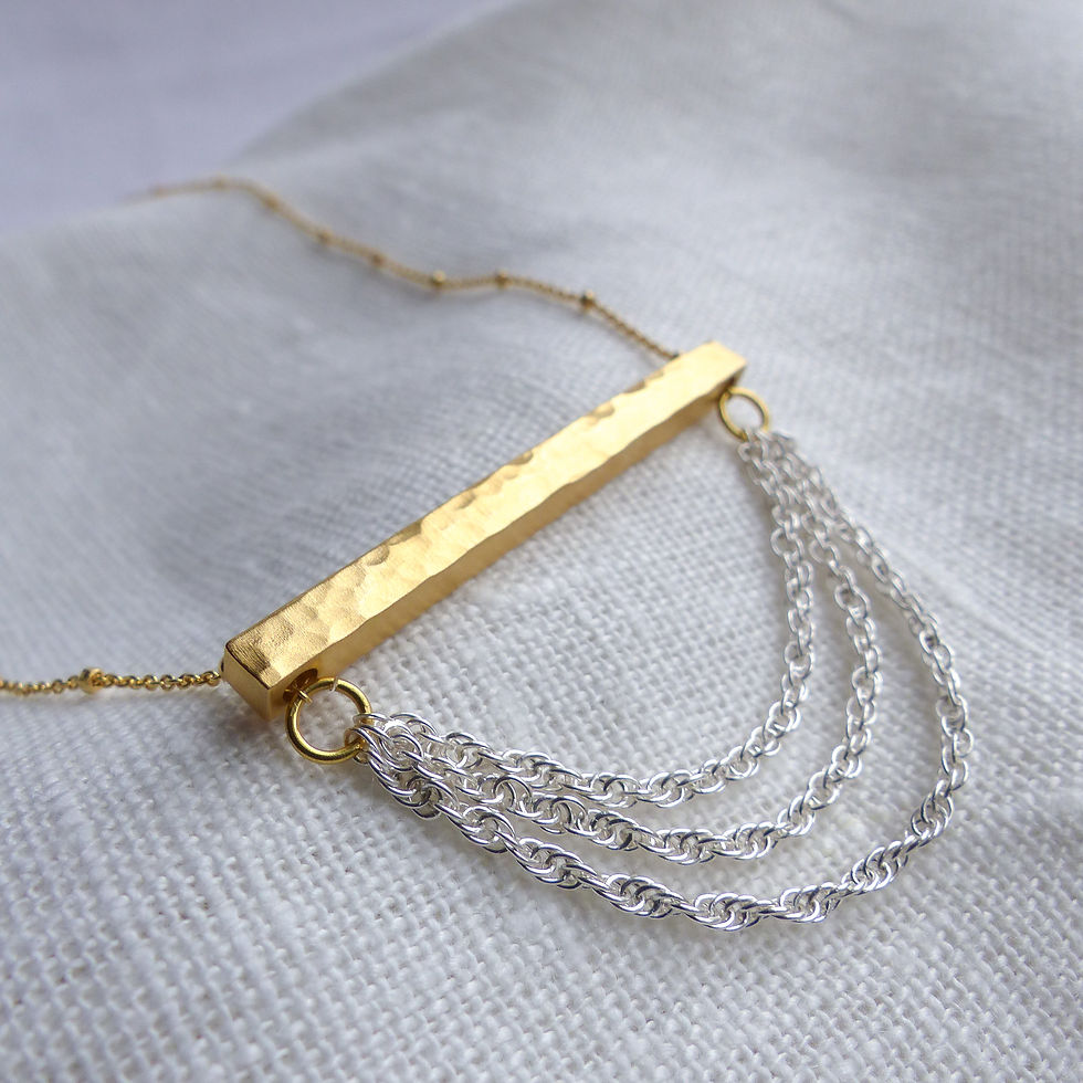 Miniature : Audrey: collier bi-matière réversible