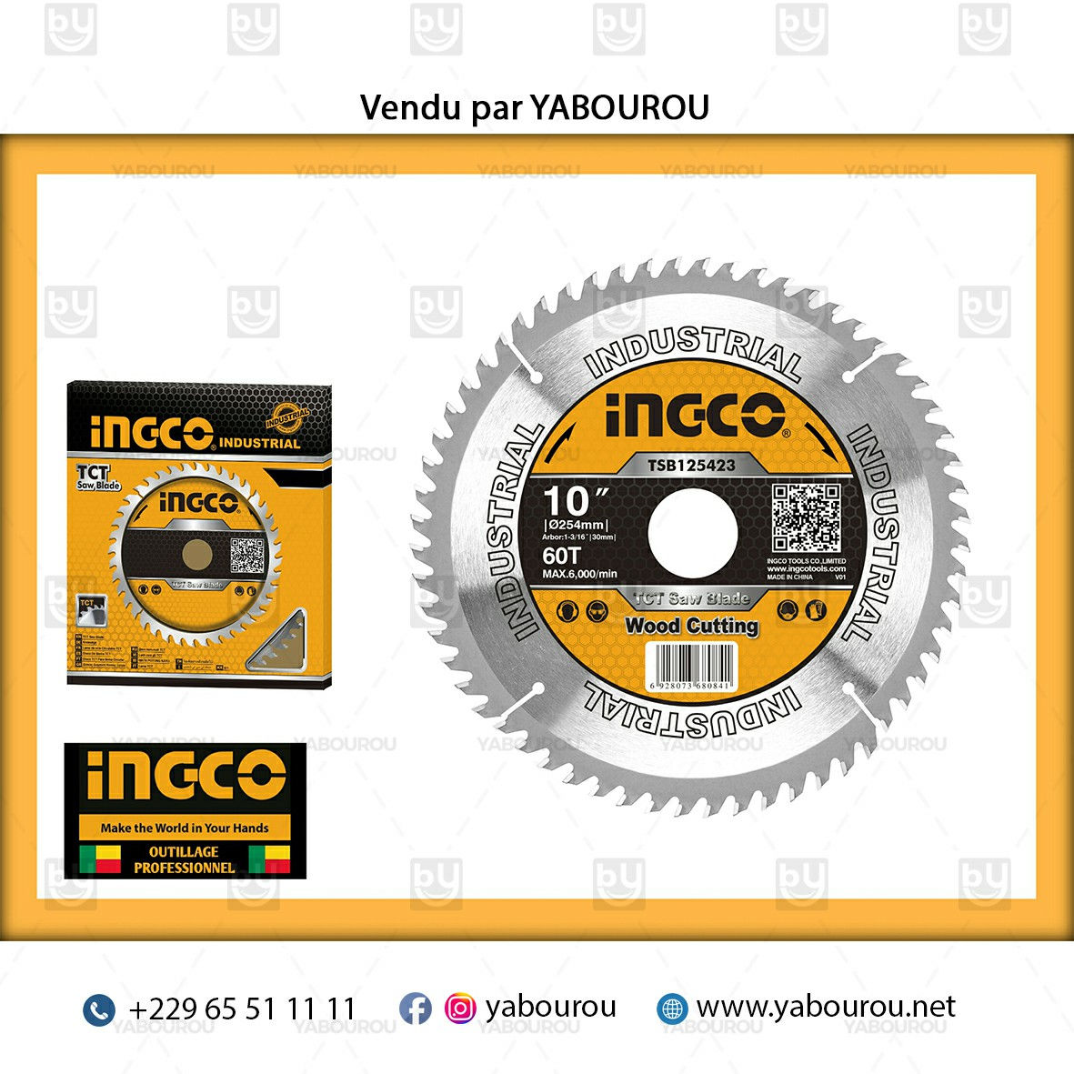 DISQUE TCT POUR BOIS 254x25.4MM 60T  TSB125423