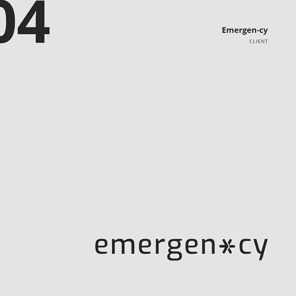 Emergency brand landmark and logo designed by Rhiz Guendouz