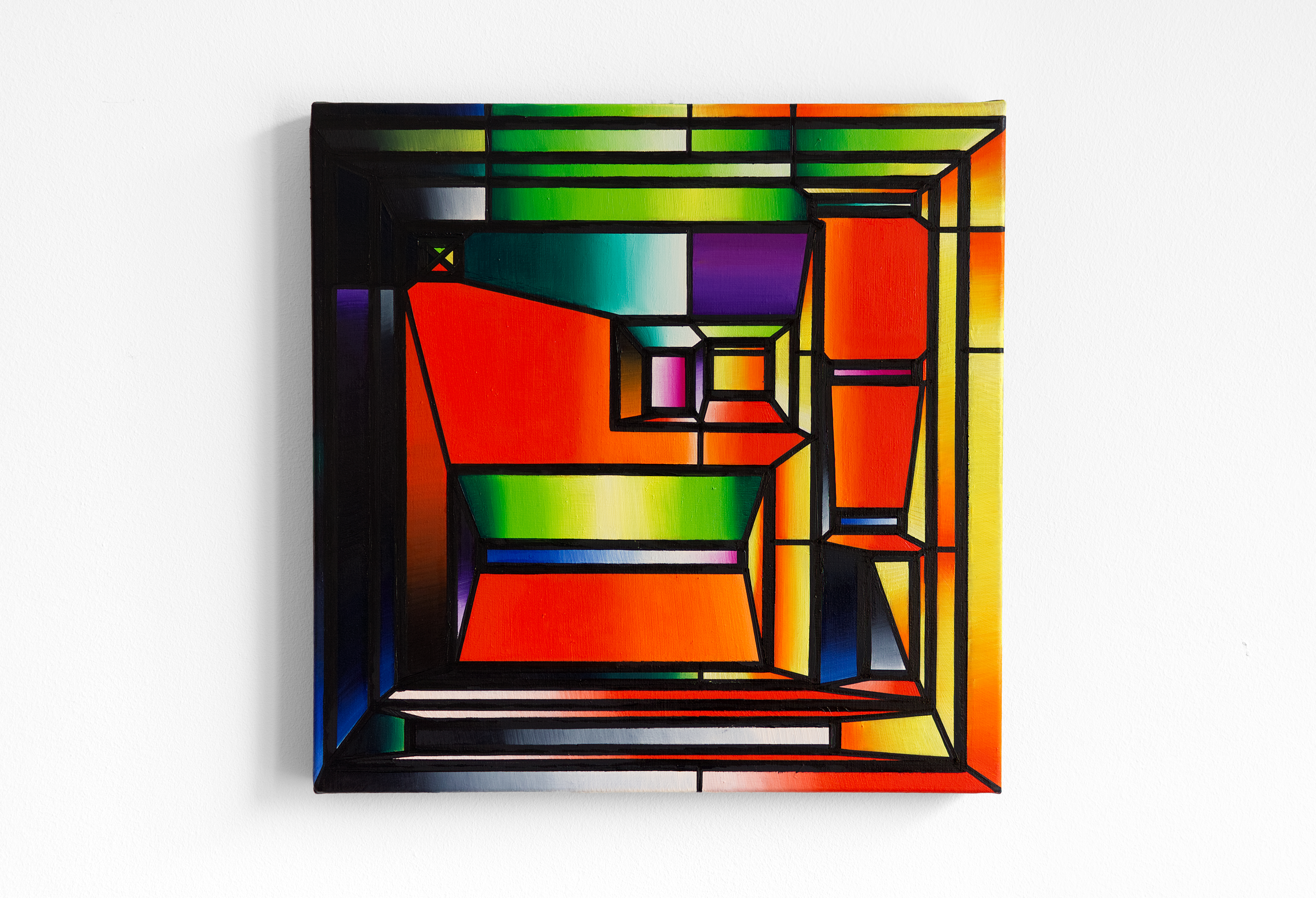 FLOORPLAN, Oil on canvas, 40 x 40 x 3.8 cm