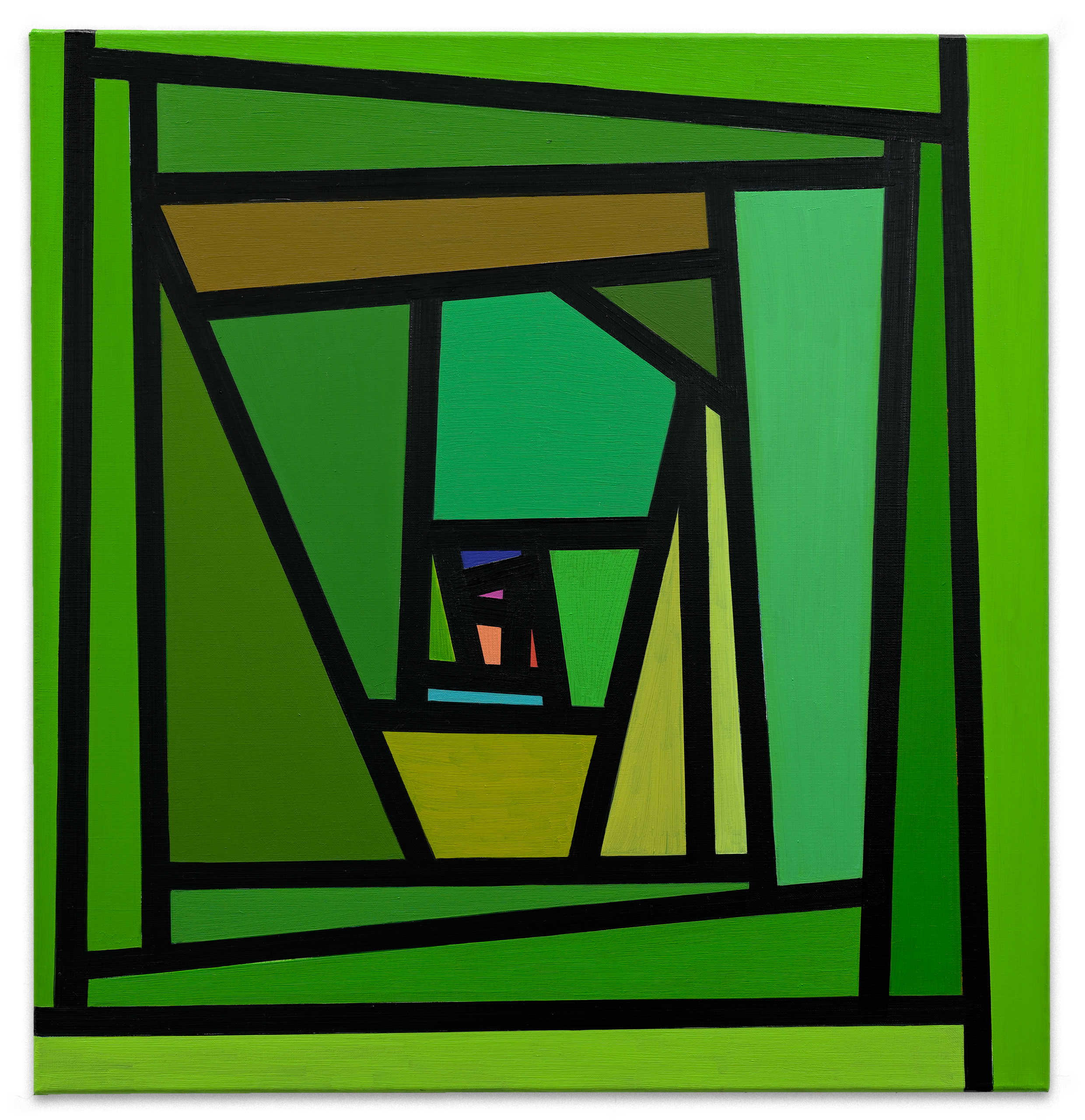HOUSE OF CARDS, Oil on canvas, 71 x 68 x 1.8 cm. Private collection