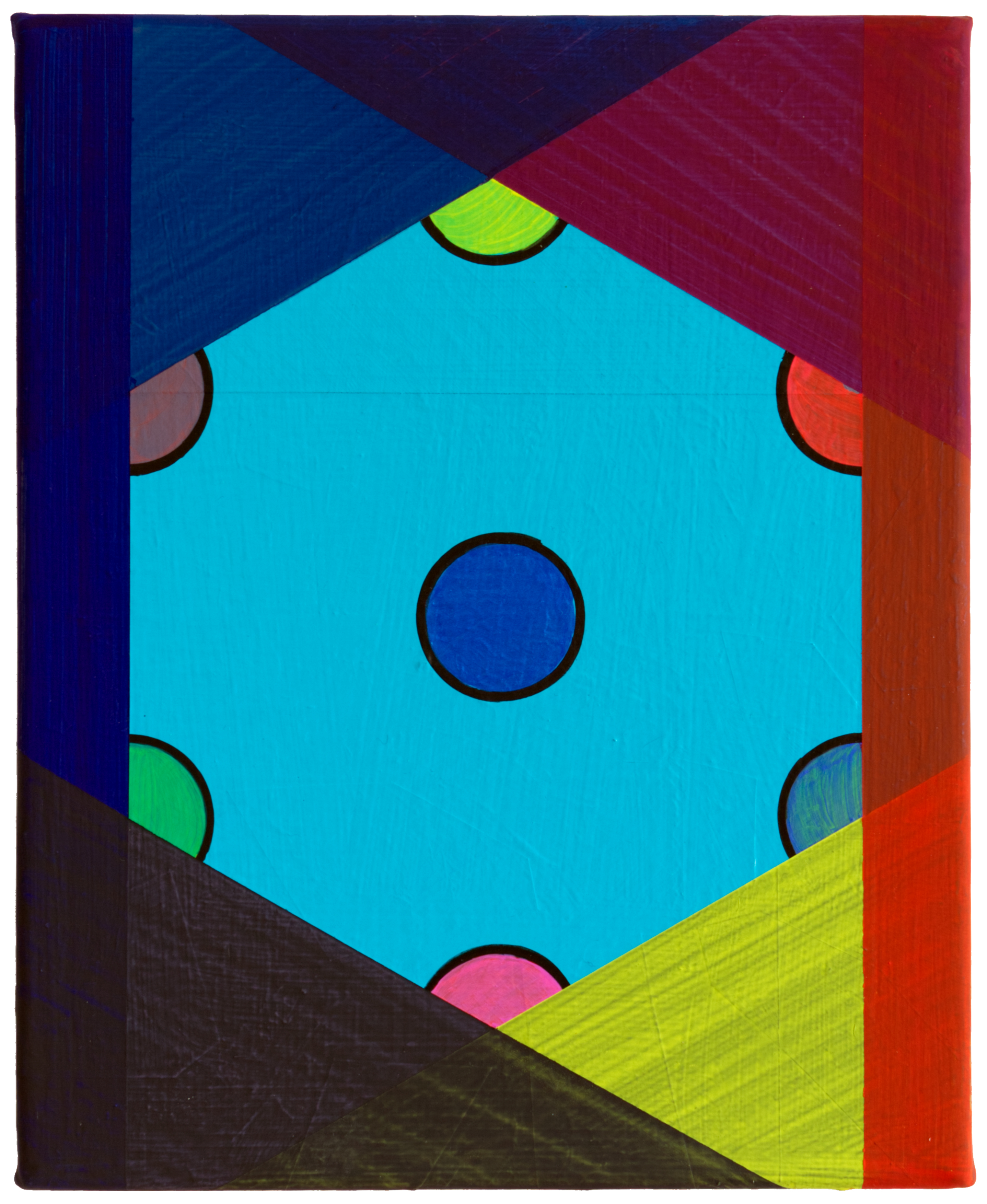 HEXAPOOL, Acrylic and pigment marker on canvas, 25 x 20 x 1.8 cm
