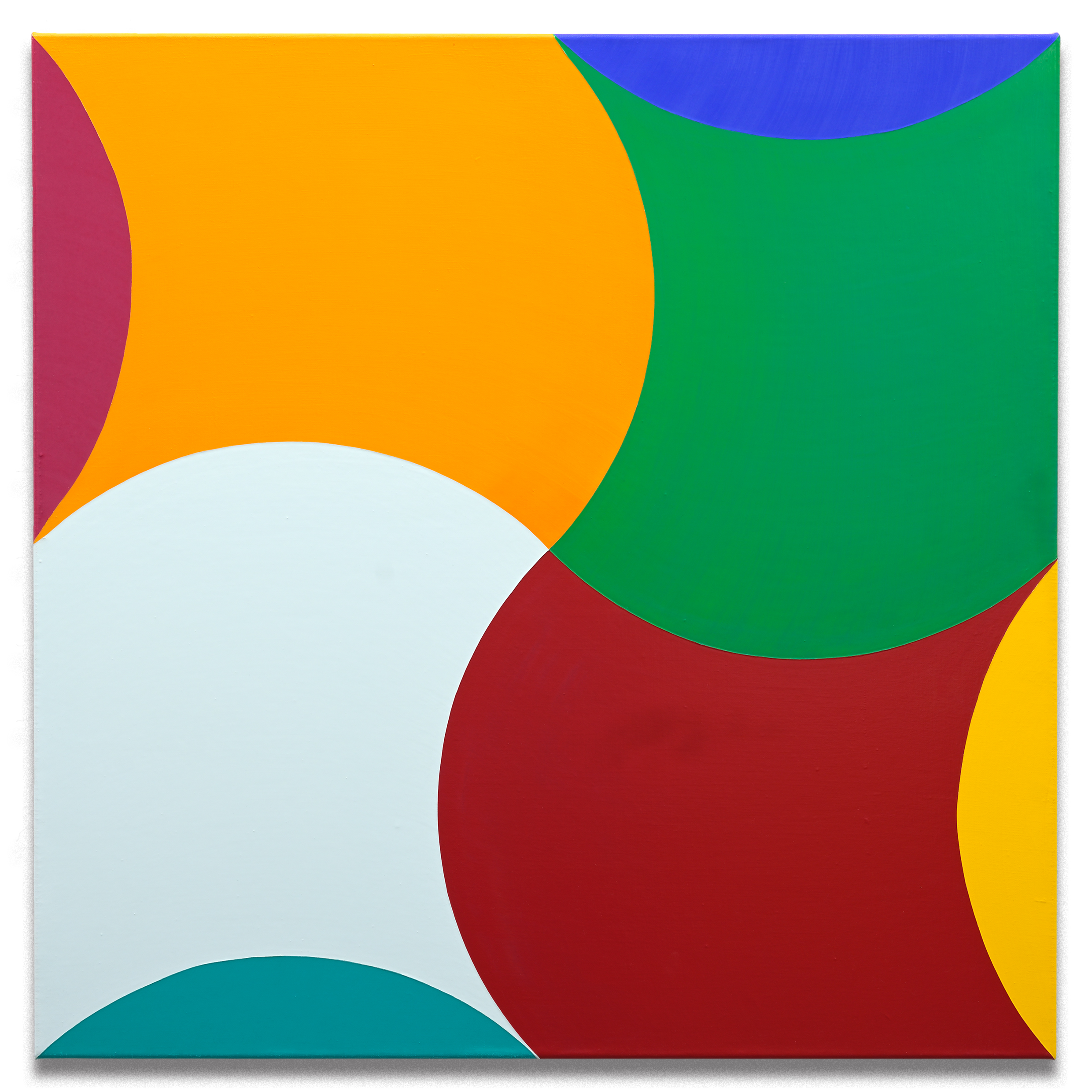 Warped, Acrylic on linen, 90 x 90 x 4.5 cm