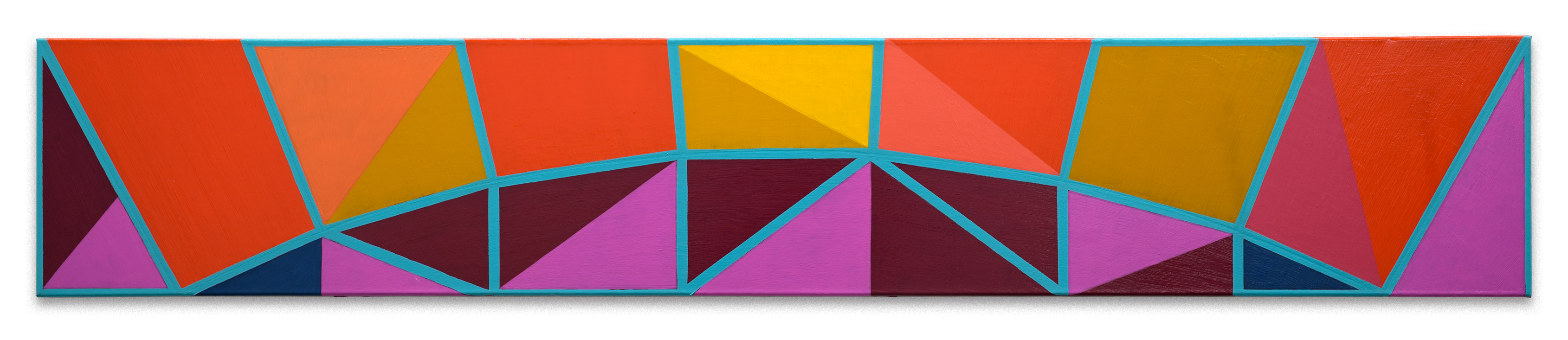 SEVEN, Oil on canvas, 34 x 200 x 1.8 cm