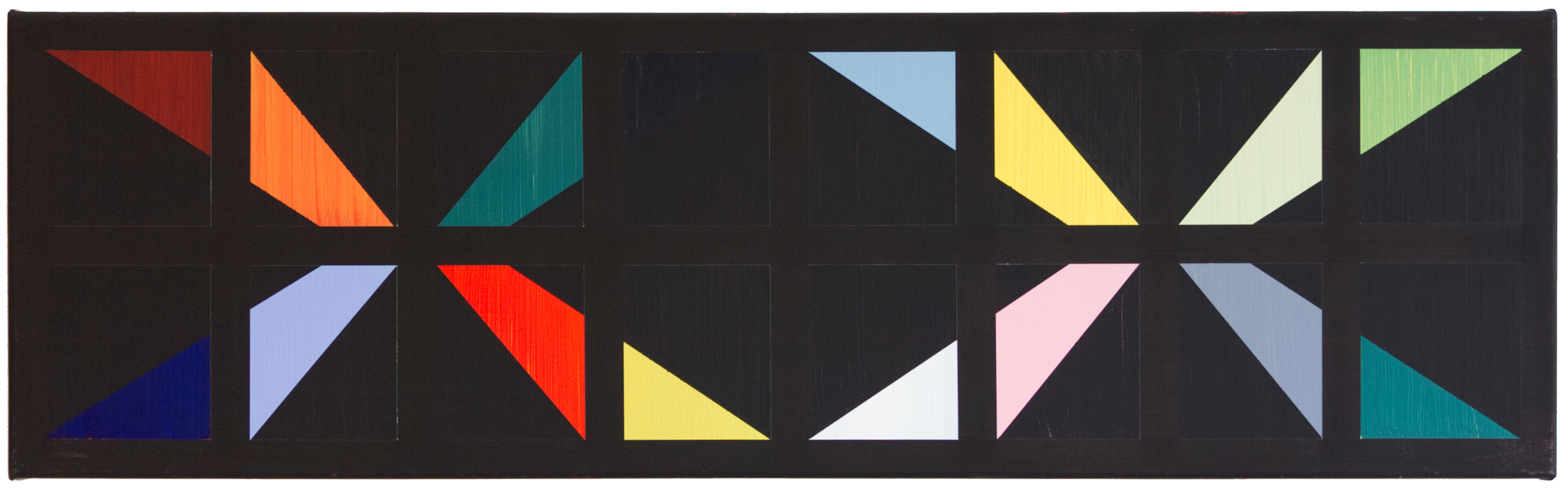 SIXTEEN DREAMS, Vinyl on canvas, 30 x 100 x 1.8 cm