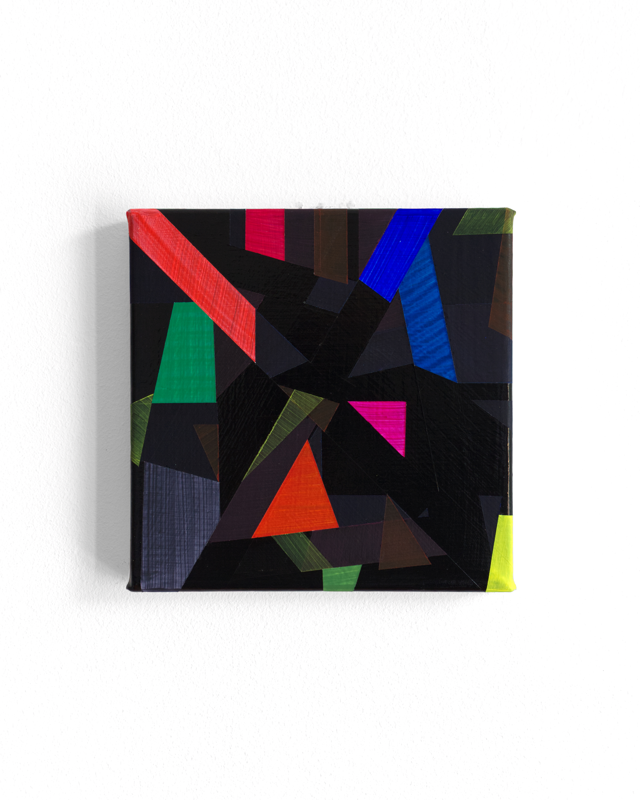 LAST FRIDAY NIGHT, Acrylic and vinyl on canvas, 18 x 18 x 1.8 cm