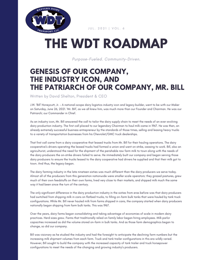 The WDT Roadmap, Vol.6