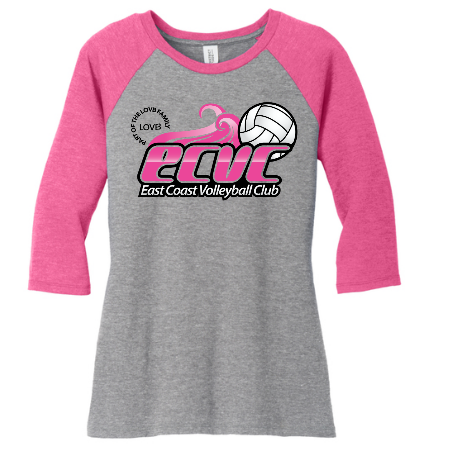 DM136L District ® Women’s Perfect Tri ® 3/4-Sleeve Raglan