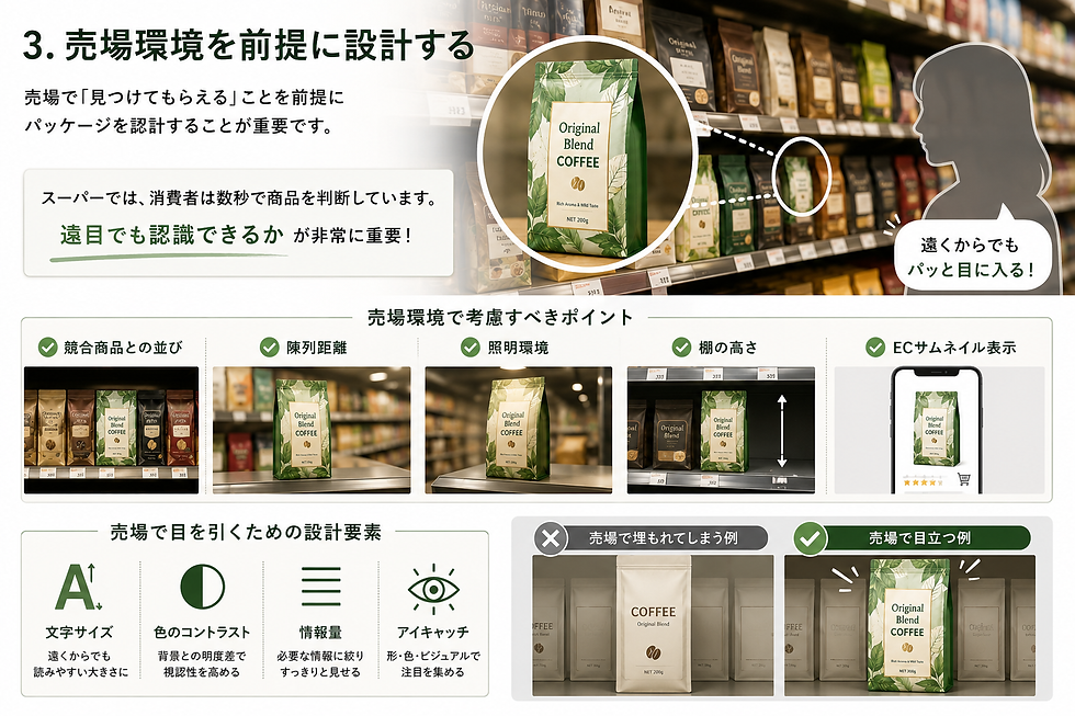 売り場環境を前提に設計をする