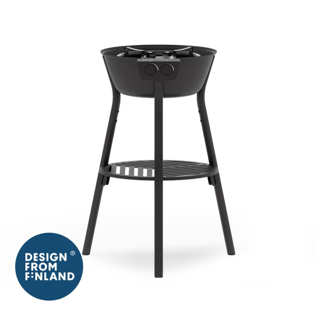 Gāzes deglis ar garo statīvu, melns, 58 cm