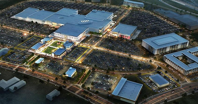 aerial view of RedBird development in Dallas, in the evening_