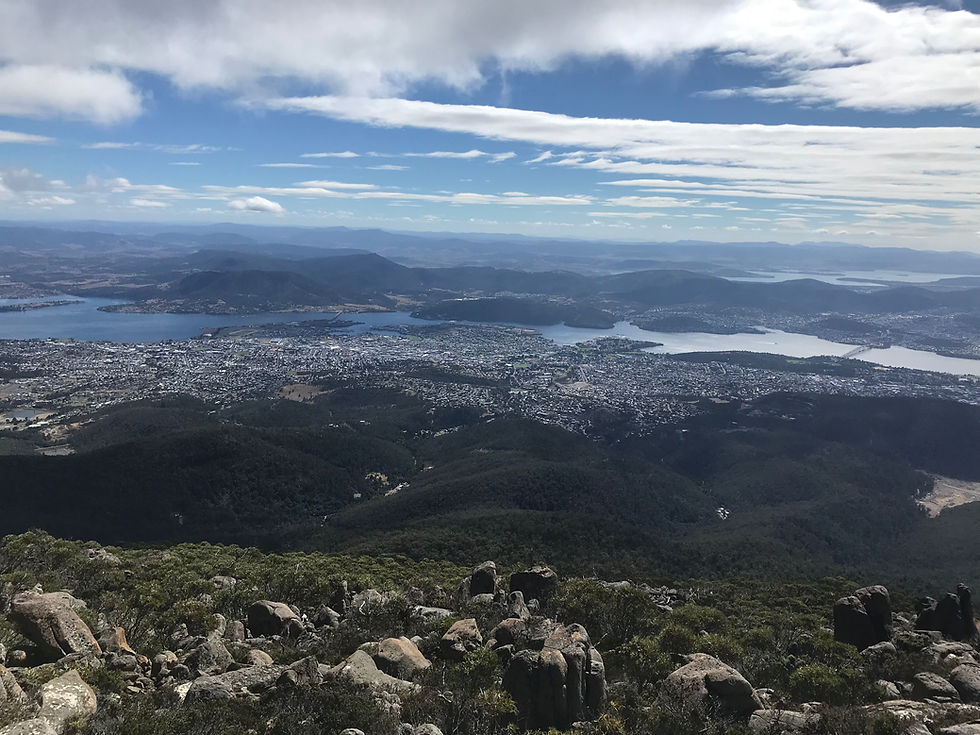 That view. Hobart is down there.