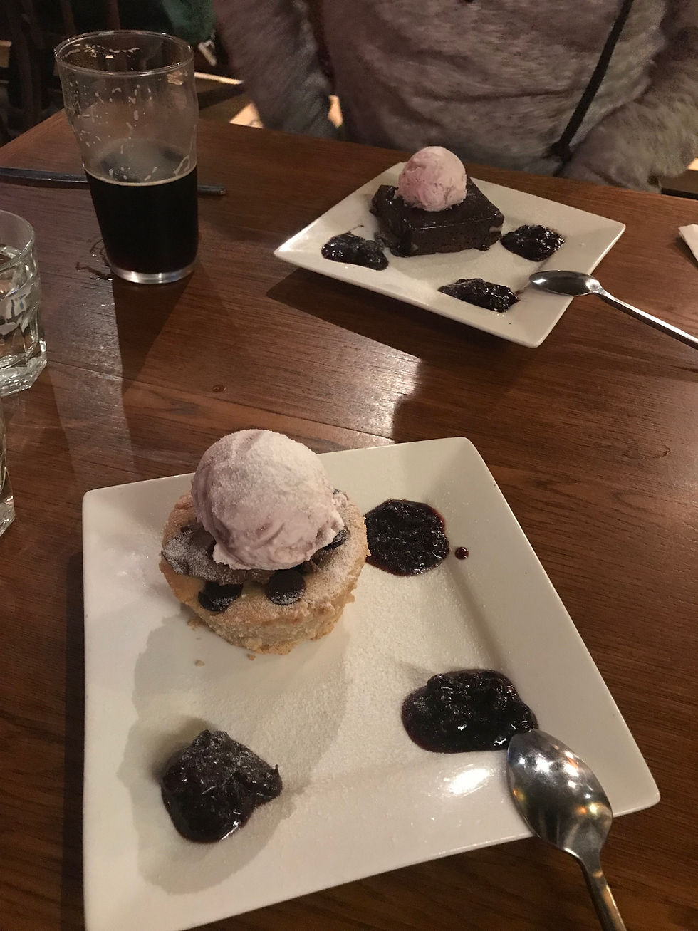 brownie and amazing PB choc cheesecake thing