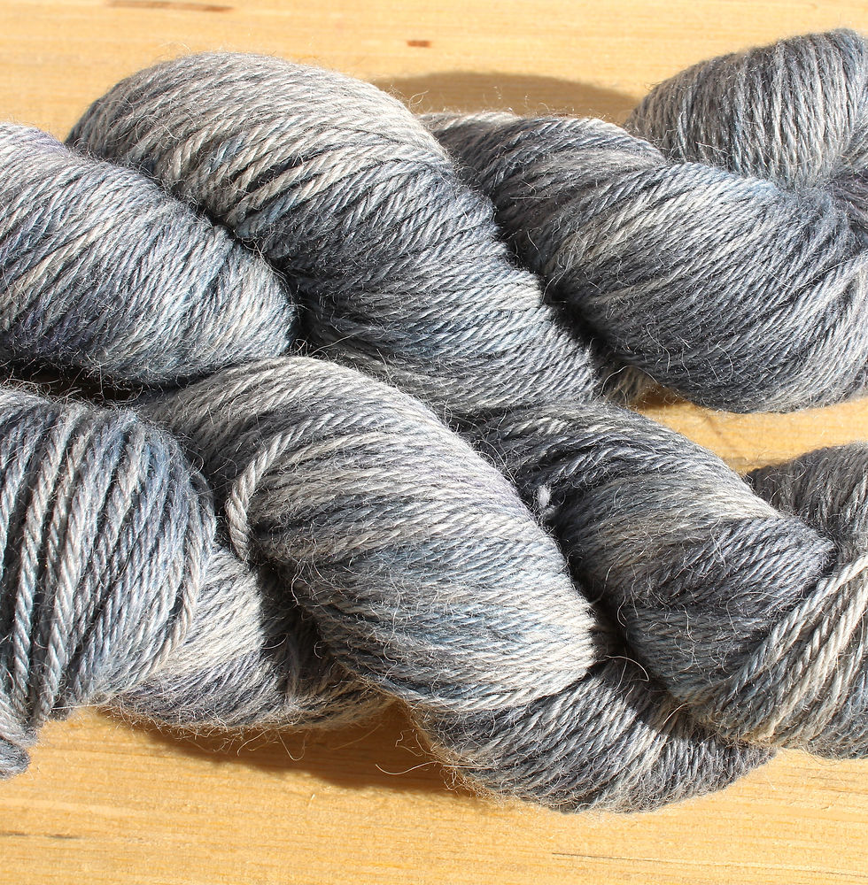 Thumbnail: CLOUDY SKIES  -  Hand dyed, 8ply 100gram, 100% Baby Alpaca
