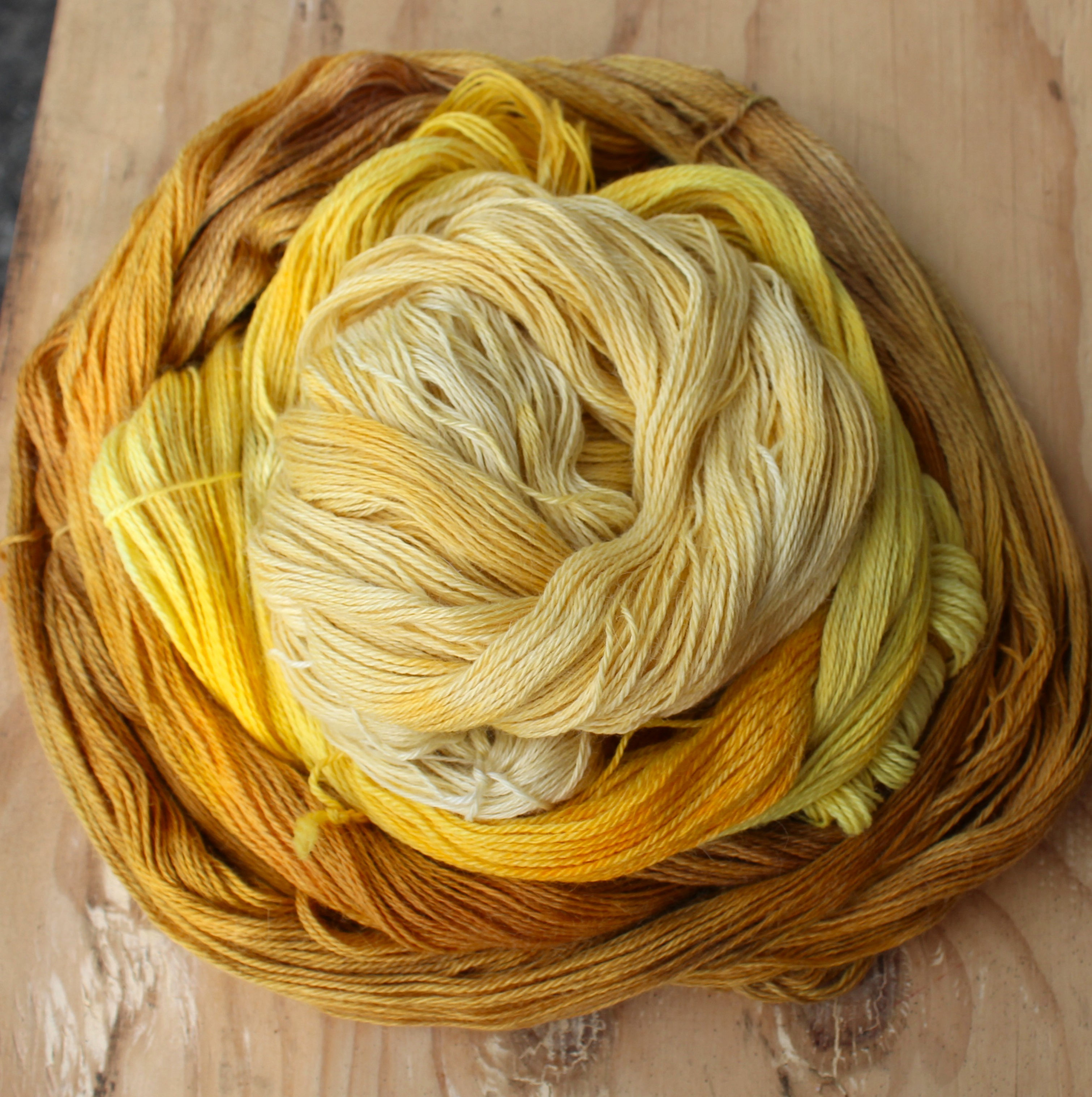 YELLOW GARDEN - 100% Hand dyed Alpaca Yarn