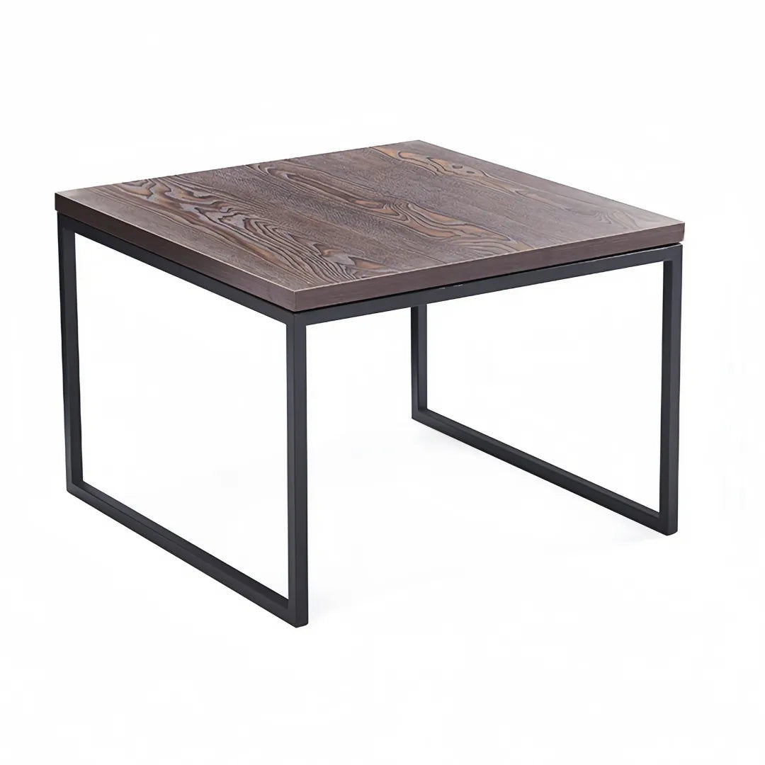 Contemporary Wooden Top Coffee Table with Metal Legs for Modern Offices