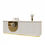 Thumbnail: L-Shape White Reception Desk with Gold Accents – Office Counter