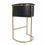 Thumbnail: Black Leather Barstool | Golden Frame Commercial Counter Height Chair