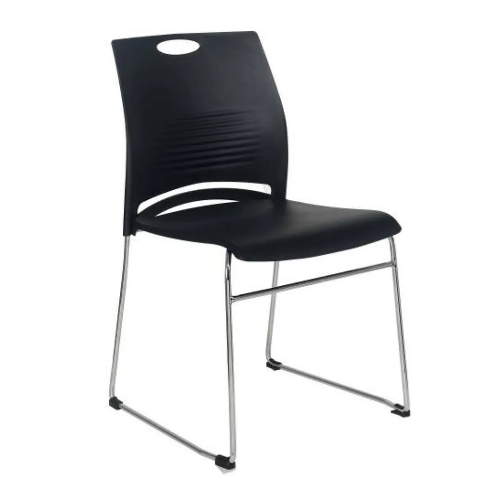 Thumbnail: Black Stackable Office Visitor Chair – Heavy Duty Reception & Waiting Room Chair