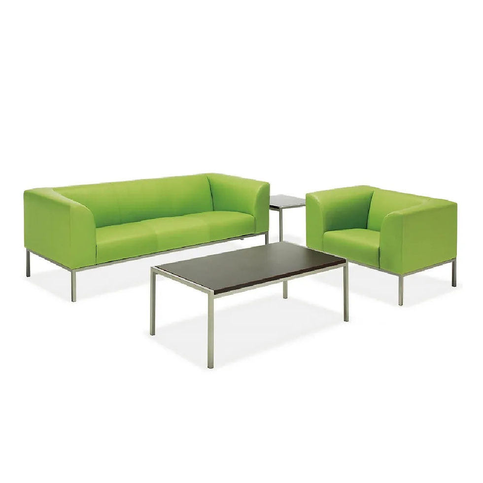 Thumbnail: Contemporary Wooden Coffee Table with Metal Base for Office Reception Areas
