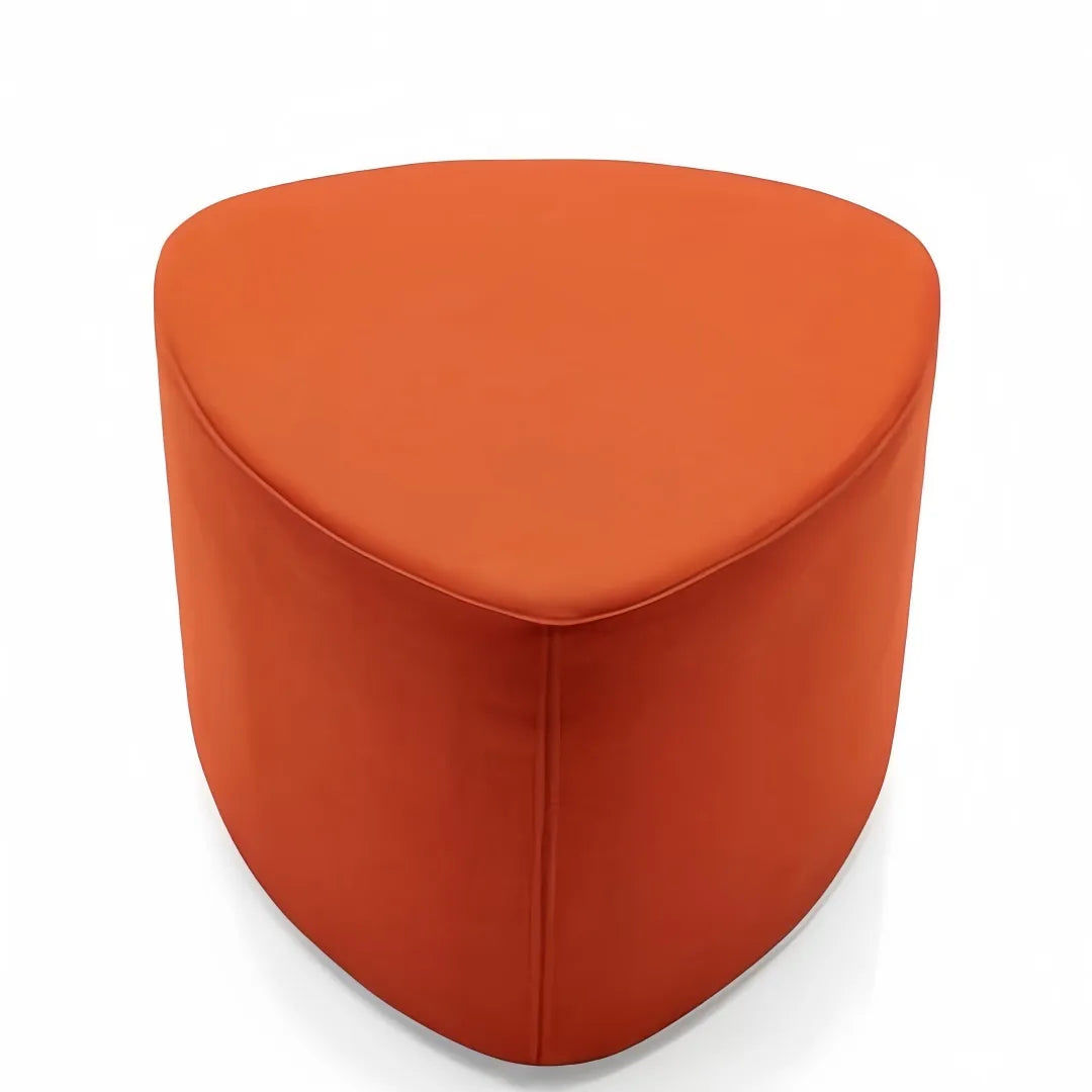 Orange Fabric Danish Pouf Ottoman – Large Modern Stool for Office, Hotel & Loung