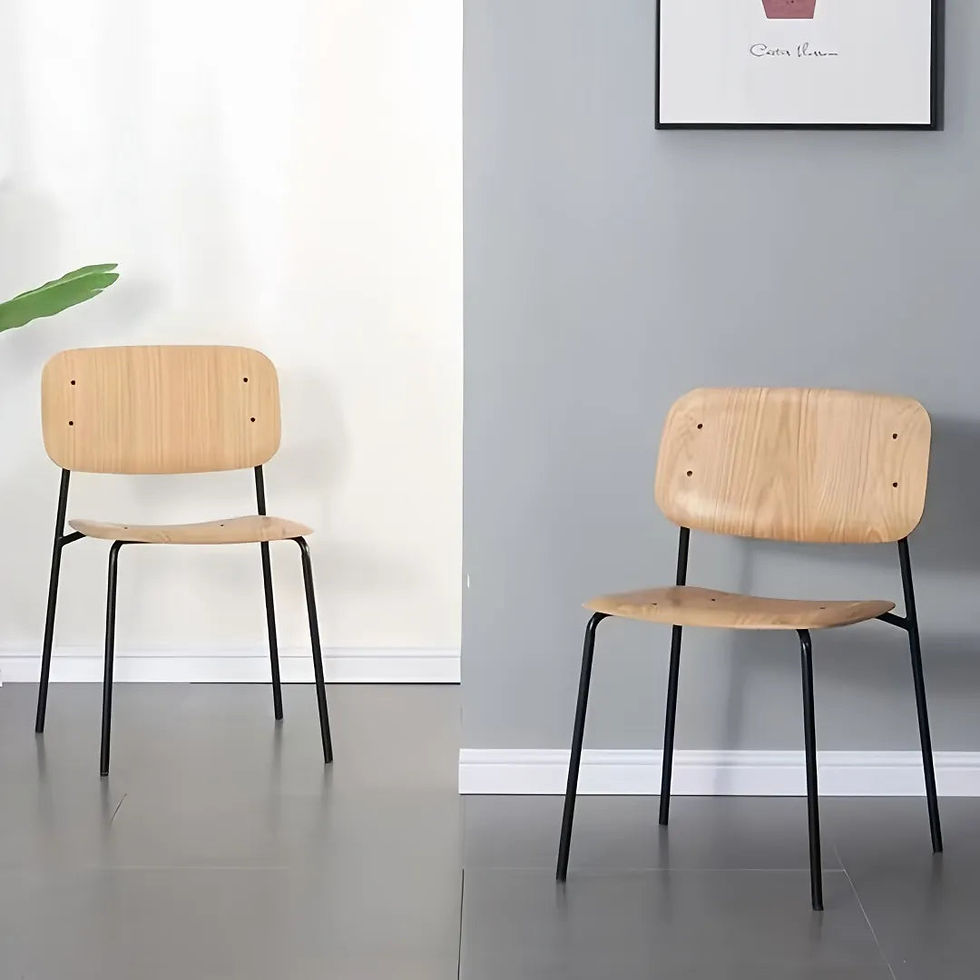Thumbnail: Ashwood veneer stacking stackable dining cafeteria furniture chair for restauran