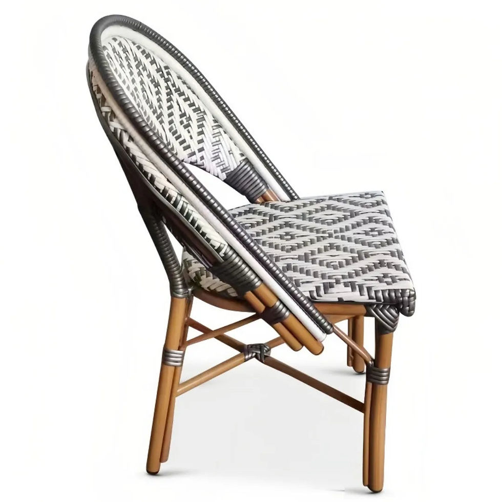 Thumbnail: Handcrafted PE Rattan Bistro Chairs – UV Resistance Aluminum Frame