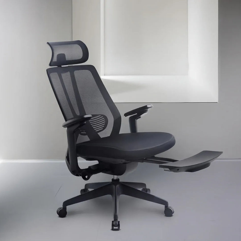 Thumbnail: High-Back Ergonomic Office Chair with Lumbar Support and Footrest – Mesh Executi
