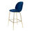 Thumbnail: Upholstered Velvet High Bar Chair Counter Stool with Golden Frame Luxury