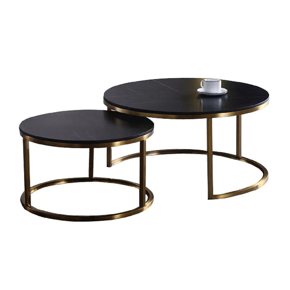 Thumbnail: Luxury Marble Coffee Table with Elegant Gold Frame for Home Décor