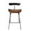 Thumbnail: Industrial Metal Frame Bar Chair with Leather Seat – Counter Height Stool