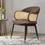 Thumbnail: Mid-Century Rattan & Leather Dining Chair – Solid Wood Frame for Restaurants