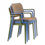 Thumbnail: Rattan style polypropylene plastic dining café rattan chair plastic with armrest