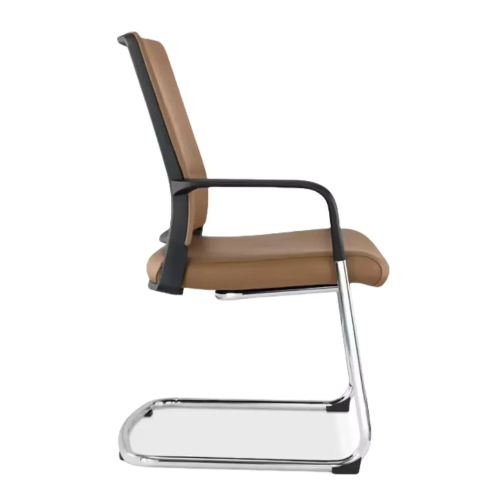 Thumbnail: Chromed-Based Luxury Ergonomic Executive Leather Visitor Desk Side Chair