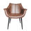Thumbnail: Antique Brown Dining Chairs with Curved Armrest and Metal Legs for Hotel