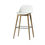 Thumbnail: Modern White Plastic Barstool with Solid Wooden Legs – Counter Height Dining Cha