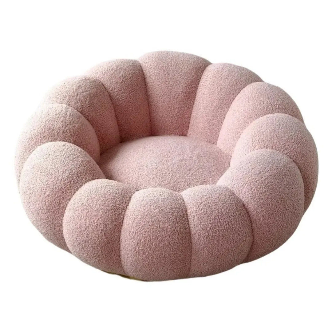 Elegant Pink Cream Pumpkin Sofa – Luxurious Upholstery with Custom Options