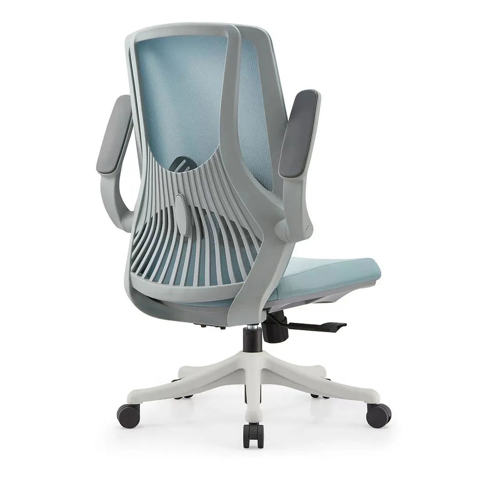 Thumbnail: White Frame Full Mesh Ergonomic Office Chair with Adjustable Flip-Up Armrests