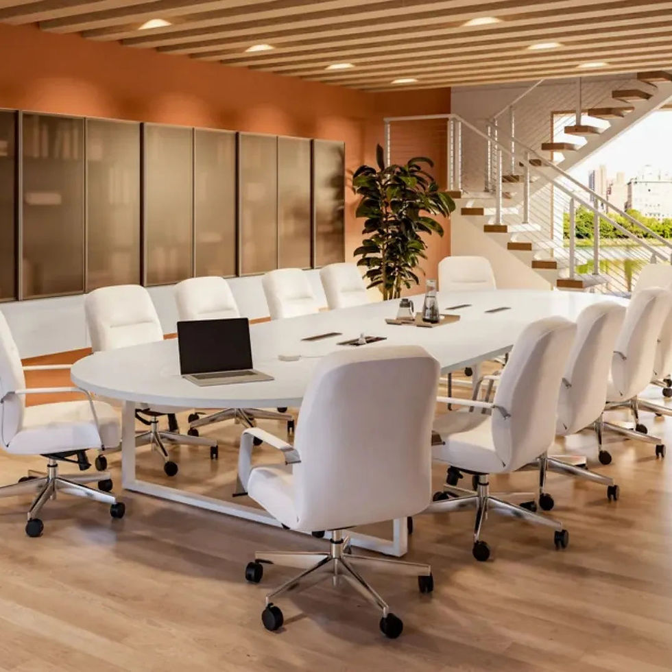 Thumbnail: Oval Conference Table – Simple Meeting Table Set with Base Legs for Office and C