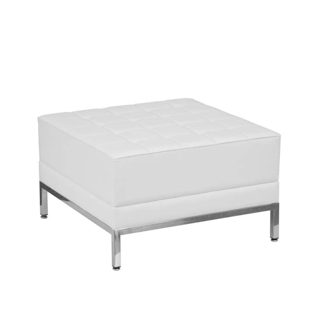 Sectional Lounge Sofa with Stools – Modern Waiting Room with Steel Feet