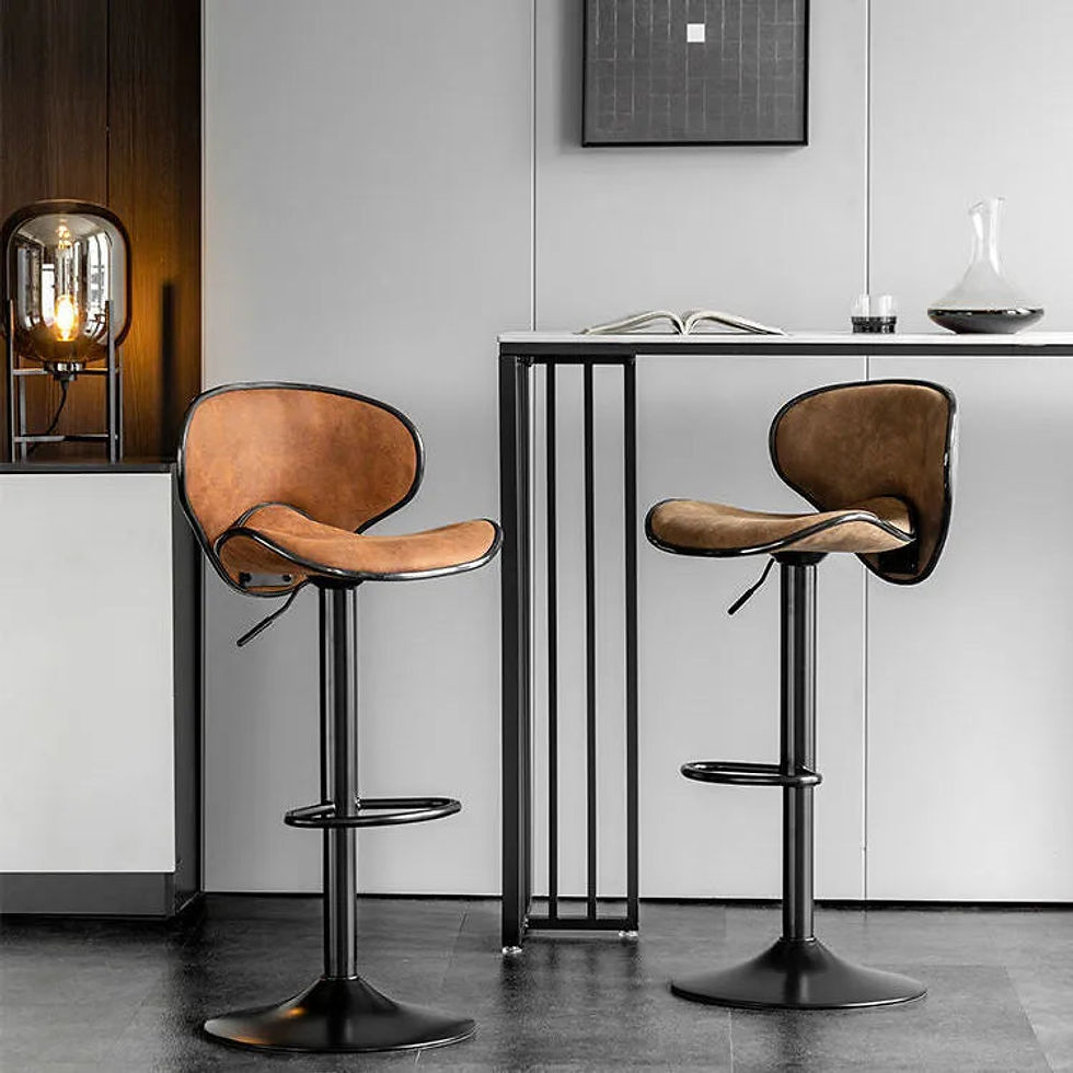 Thumbnail: Antique Faux Leather Height Adjustable Swivel Mid-Back Counter Bar Chair