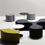 Thumbnail: Curved Upholstered Stools – Modern Reception Ottoman for Office & Lounge