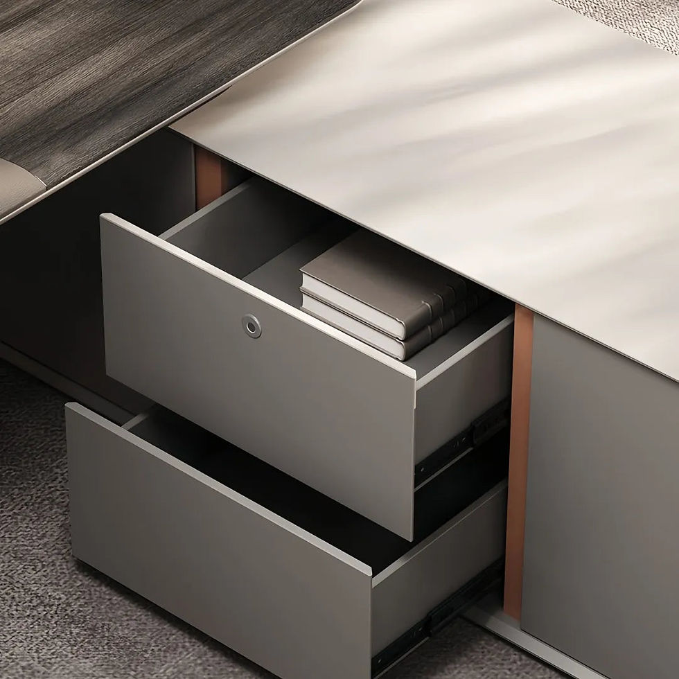 Thumbnail: High-End L-Shaped Executive Desk – Modern Melamine Office Table for Bosses & Dir