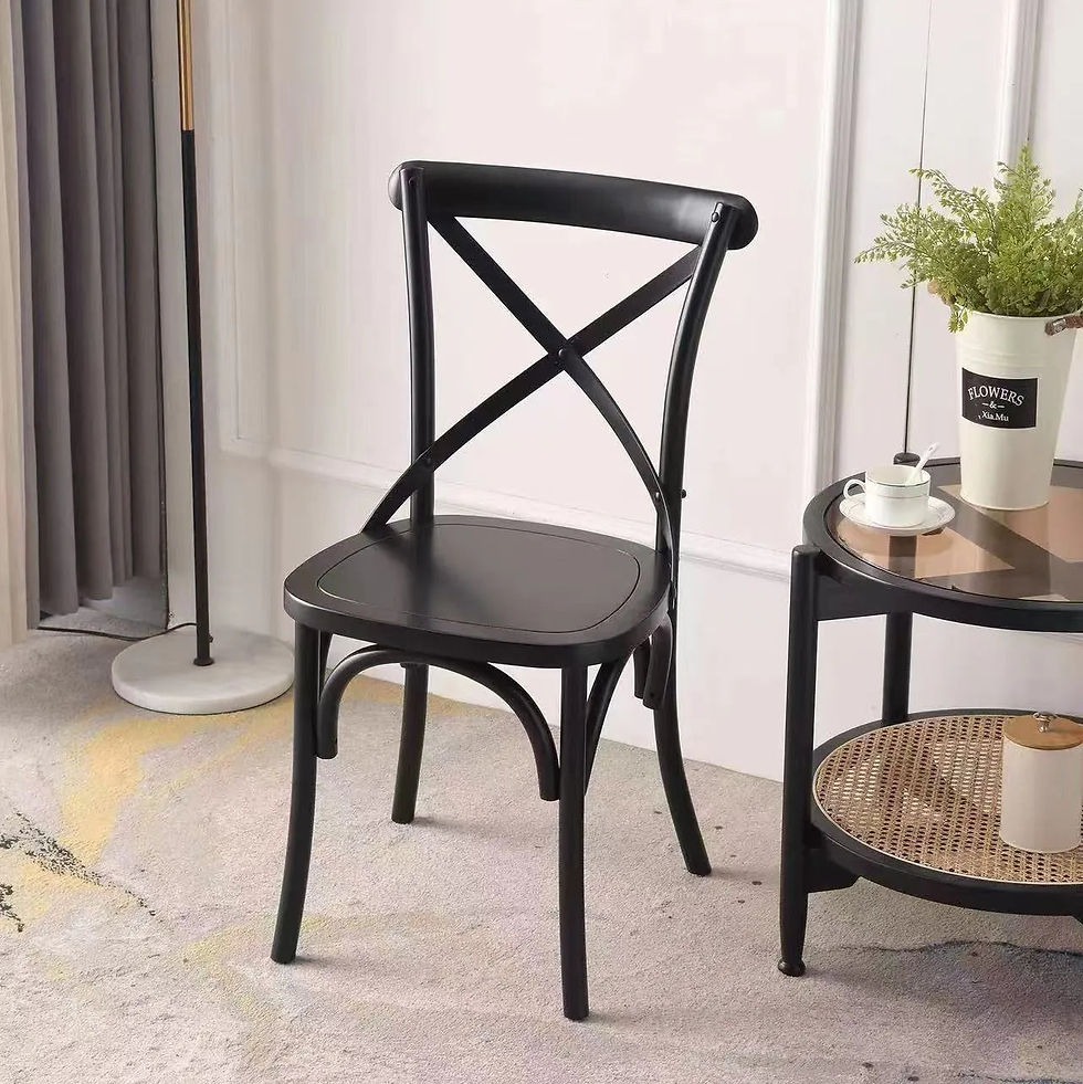 Thumbnail: Beech Cross Back Solid Wood Dining Chair for Wedding & Event Rental