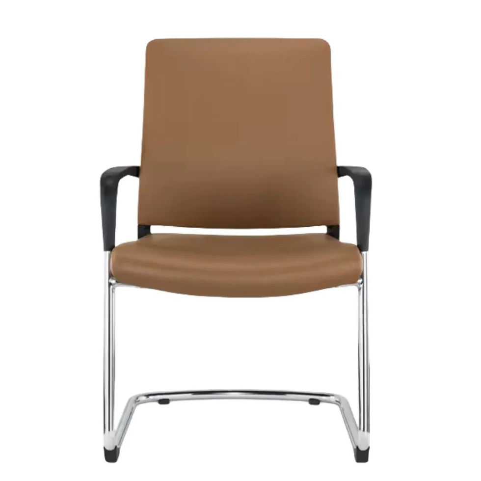 Thumbnail: Chromed-Based Luxury Ergonomic Executive Leather Visitor Desk Side Chair