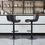 Thumbnail: Modern Black Leather Swivel Counter Height Bar Stools with Steel Base